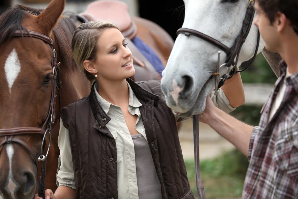 A trauma survivor assisted by an equine specialist.