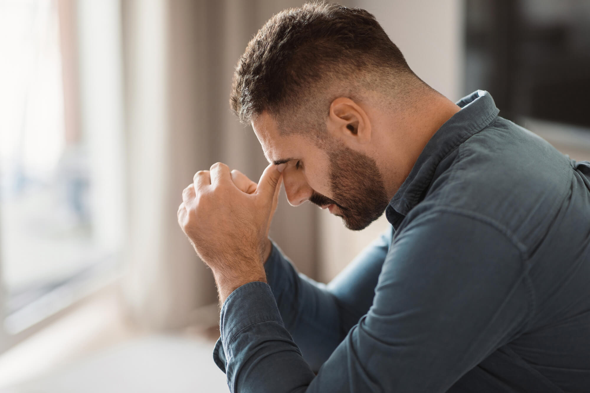 Mental Health Treatment 1 Depressed middle aged man grapples with grief