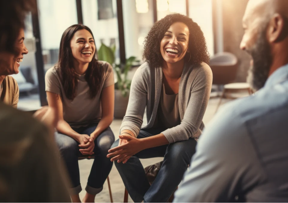 therapy group talking about alcohol addiction