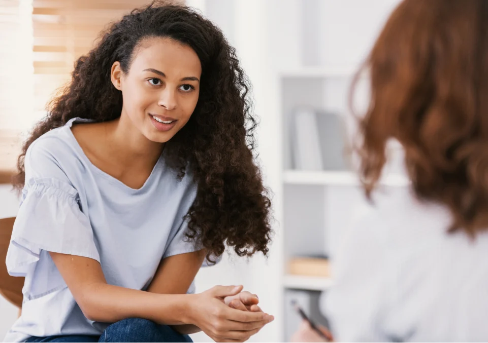 woman in consultation at a mental health program in montana