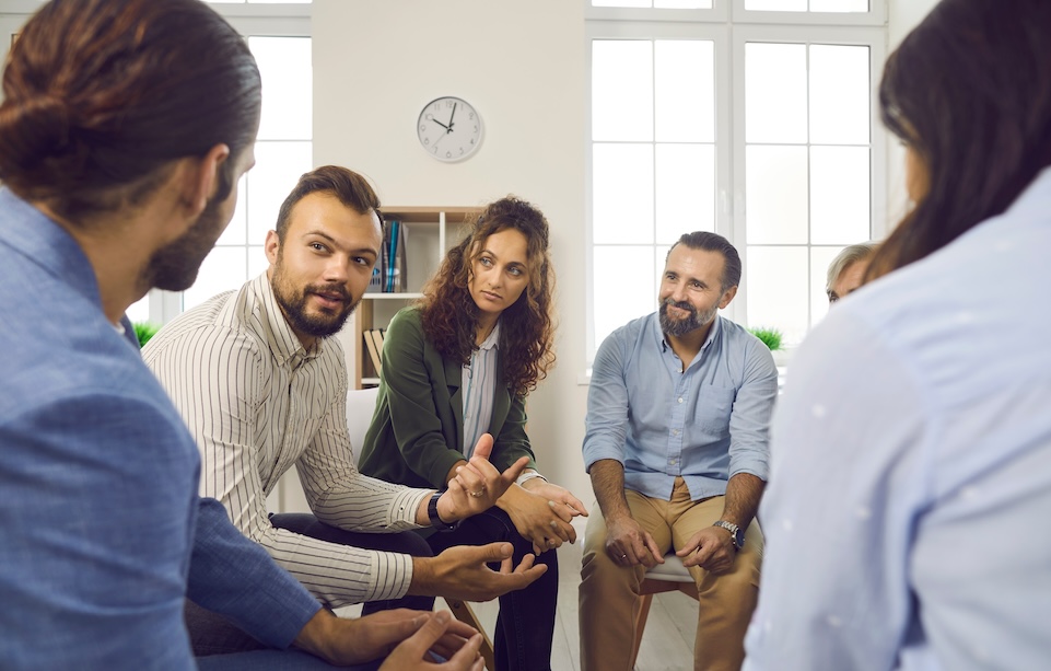 Individuals participating in a group therapy session for Benzo Addiction Treatment Individuals participating in a group therapy session for Benzo Addiction Treatment